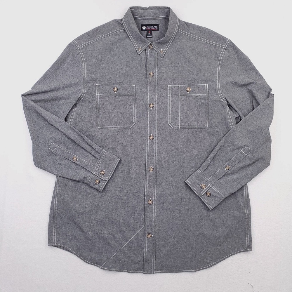 Duluth Trading Shirt‎ Mens Extra Large Gray Alaskan Hardgear Bush Pilot Outdoor